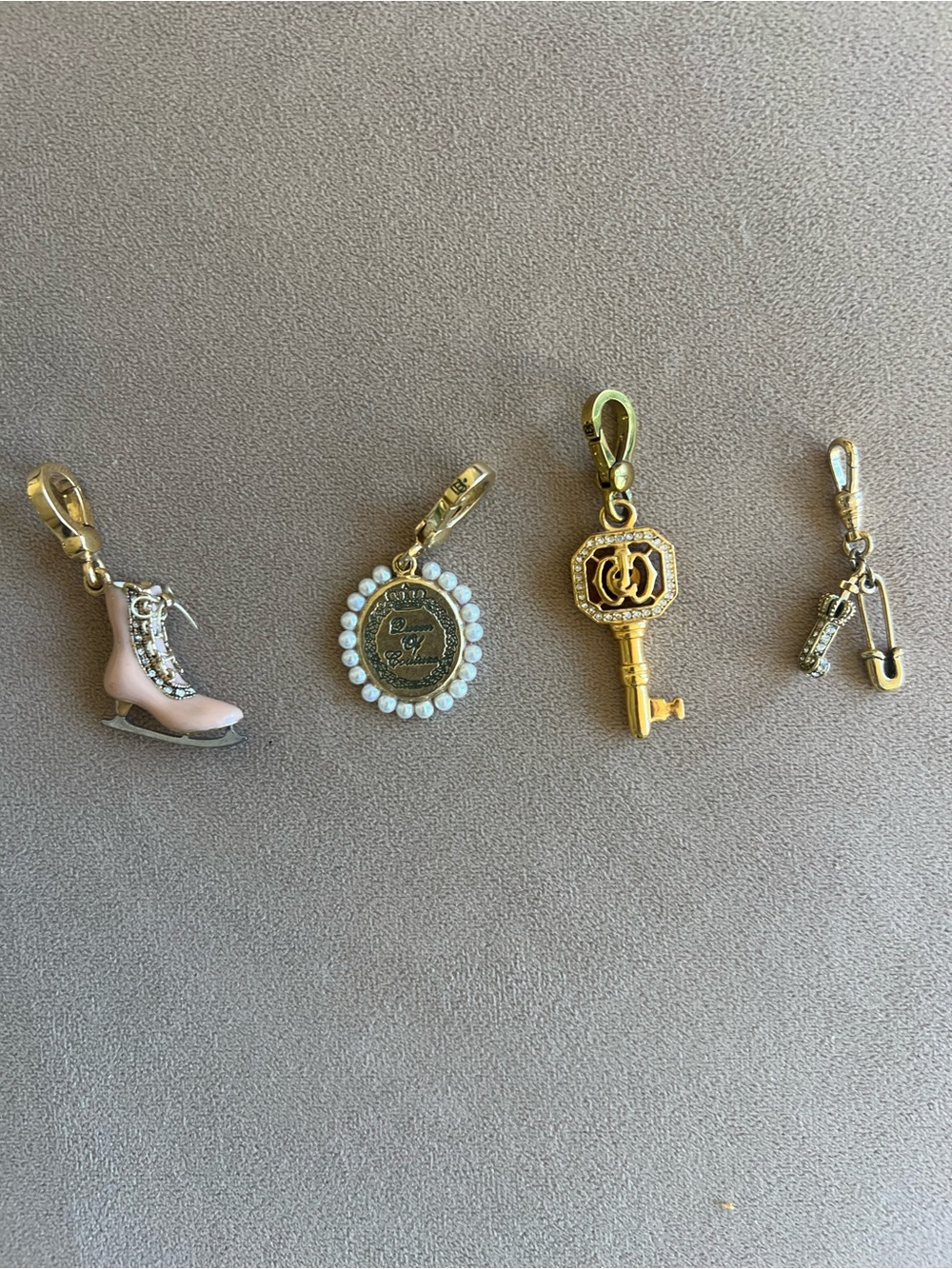 Juicy Couture Vintage Y2K Charm Set Key Skate Queen J